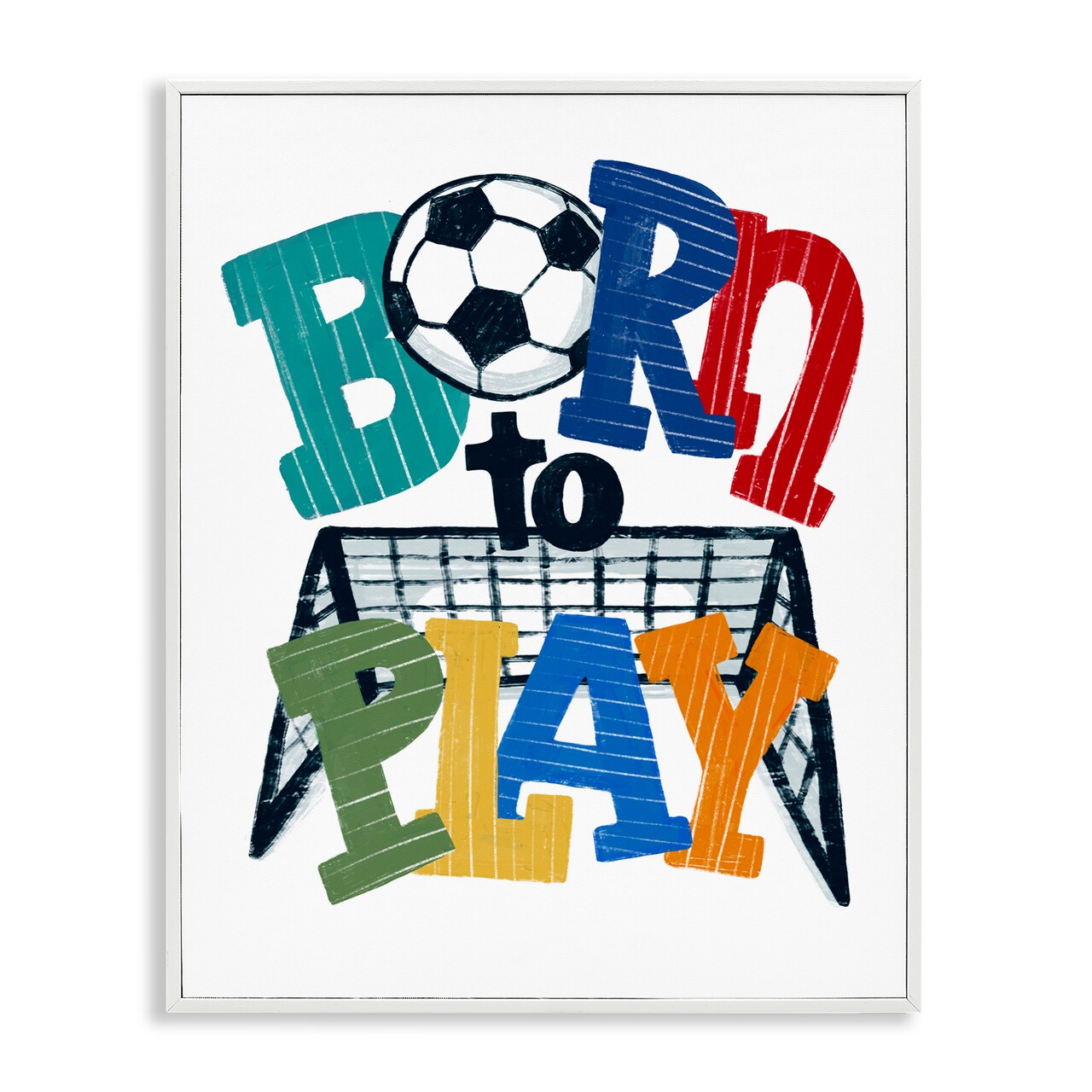 Stupell Industries Born To Play Soccer Framed Giclee, design by Connie Summers